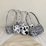 Vintage Butterfly Cow Print Shoulder Bag Top-handle Ladies Handbags
