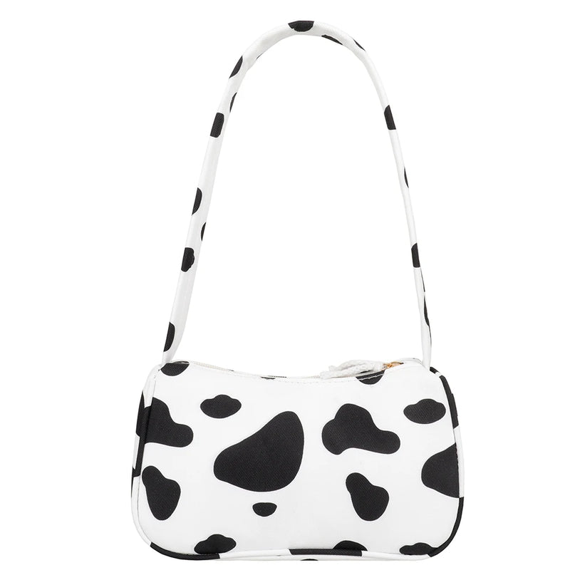 Vintage Butterfly Cow Print Shoulder Bag Top-handle Ladies Handbags
