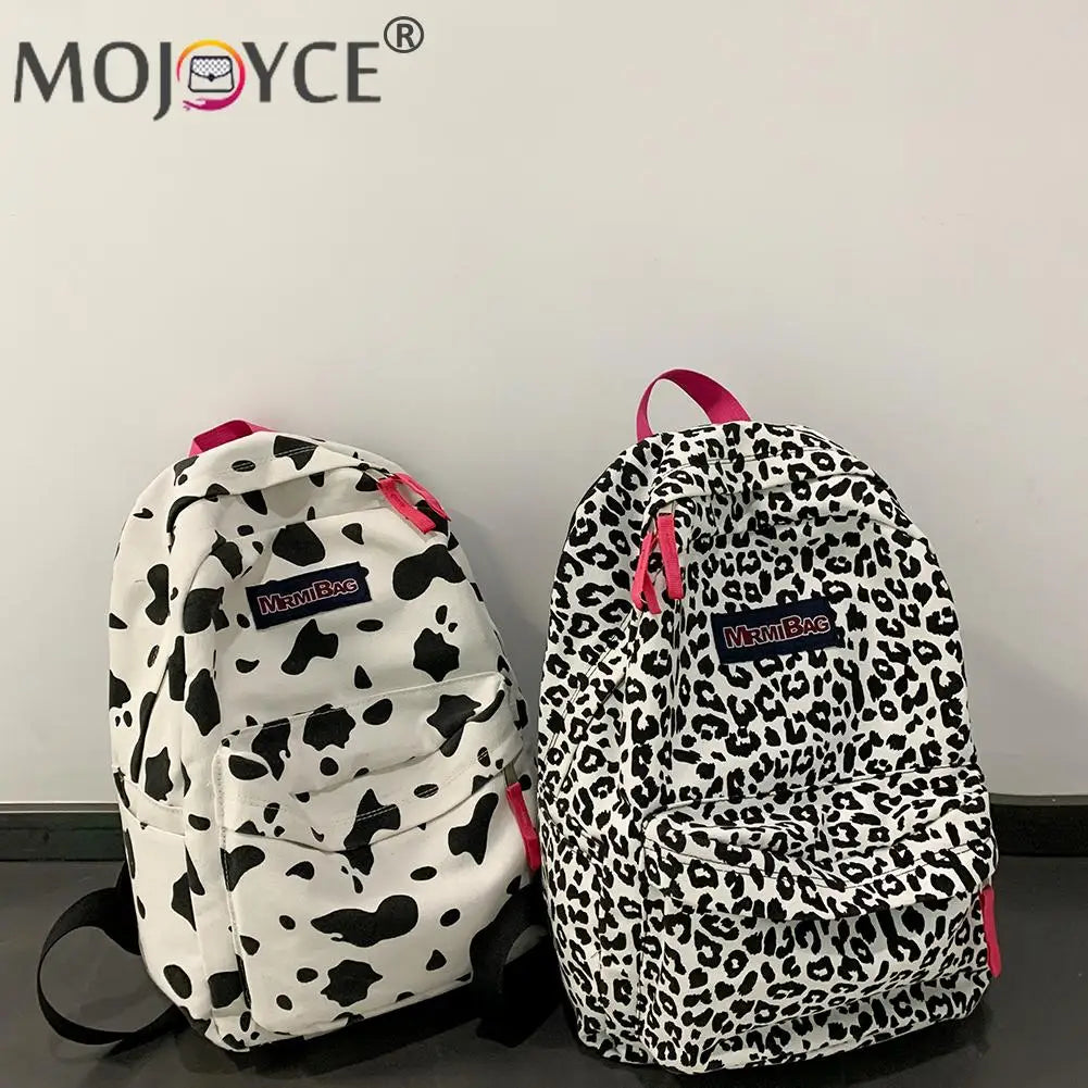 Vintage Women Canvas Printing Rucksack Casual Handbag Ladies Large Knapsack
