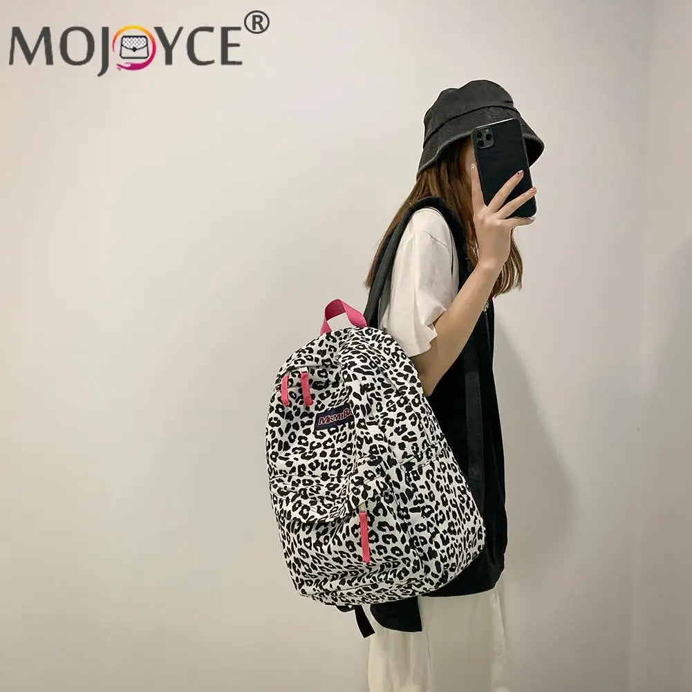 Vintage Women Canvas Printing Rucksack Casual Handbag Ladies Large Knapsack