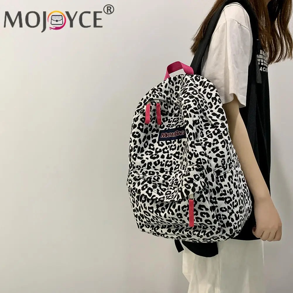 Vintage Women Canvas Printing Rucksack Casual Handbag Ladies Large Knapsack