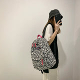Vintage Women Canvas Printing Rucksacks Handbag Casual Ladies Large Knapsack