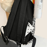 Vintage Women Canvas Printing Rucksacks Handbag Casual Ladies Large Knapsack