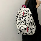 Vintage Women Canvas Printing Rucksack Casual Handbag Ladies Large Knapsack