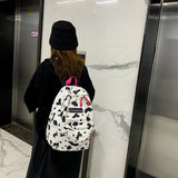 Vintage Women Canvas Printing Rucksack Casual Handbag Ladies Large Knapsack