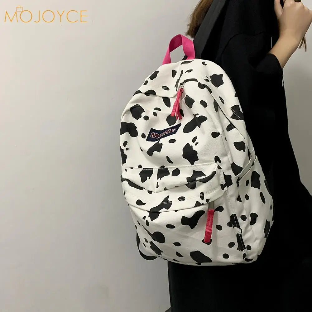 Vintage Canvas Printing Rucksack Handbag Casual Women Large Knapsack