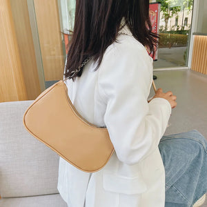 Vintage Women Casual PU Leather Chain Purse Underarm Shoulder Bag