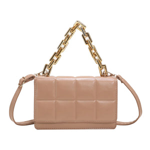 Vintage Women Casual Shoulder Bag Lady Checker Solid Small Shoulder Crossbody Ba