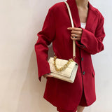 Vintage Women Casual Shoulder Bag Lady Checker Solid Small Shoulder Crossbody Ba