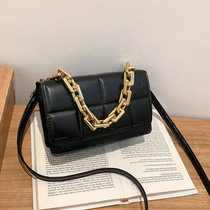 Vintage Women Casual Shoulder Bag Lady Checker Solid Small Shoulder Crossbody Ba