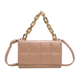 Vintage Women Casual Shoulder Bag Lady Checker Solid Small Shoulder Crossbody Ba