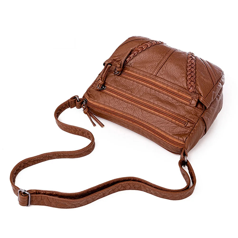 Vintage Women Casual Soft PU Leather Crossbody Bag