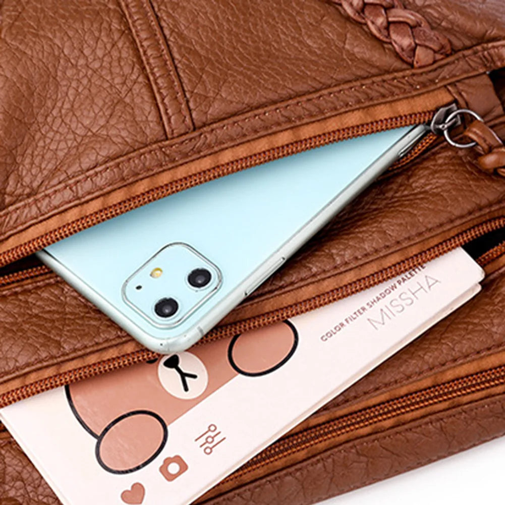 Vintage Women Casual Soft PU Leather Crossbody Bag