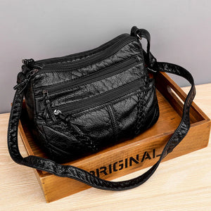 Vintage Women Casual Soft PU Leather Crossbody Bag