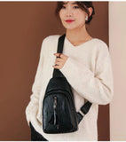 Vintage Women Chest Packs PU Leather Crossbody Bags