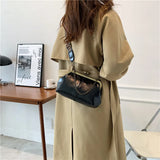 Vintage PU Leather Chain Tote Handbag Crossbody Bag