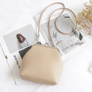 Vintage Women Clip Bags Small PU Leather Female Crossbody Shoulder Bag