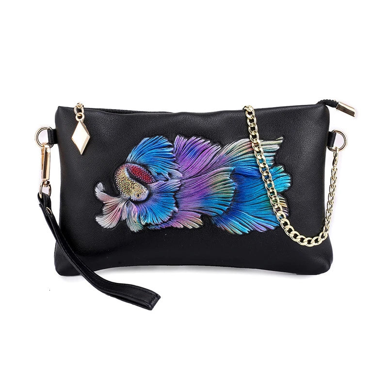 Vintage Women Clutch Bag Messenger Bags Cow Leather