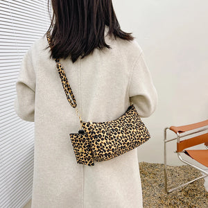 Vintage Leopard Print Crossbody Bag for Women