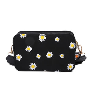 Vintage Embroidery Daisy Crossbody Bag Shoulder Bags For Shopping Travel