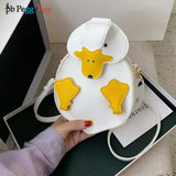 Vintage Women Duck Shape Patchwork PU Leather Shoulder Crossbody Bag