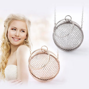 Vintage Hollow Out Evening Bag Mini Handbag Clutch Circular Cage Q3