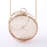 Vintage Hollow Out Evening Bag Mini Handbag Clutch Circular Cage Q3