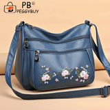 Vintage Flower Embroidery Shoulder Crossbody Bag Travel Handbags