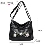 Vintage Flower Embroidery Crossbody Bag Travel Handbag