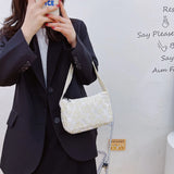 Vintage Women Flower Printing Underarm Bags Canvas Shoulder Shopping Bag