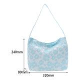 Vintage Women Flower Printing Underarm Bags Canvas Shoulder Shopping Bag