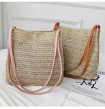 Vintage Women Handbag Casual Rattan Straw Bag Woven Handbag Crossbody Beach Bag