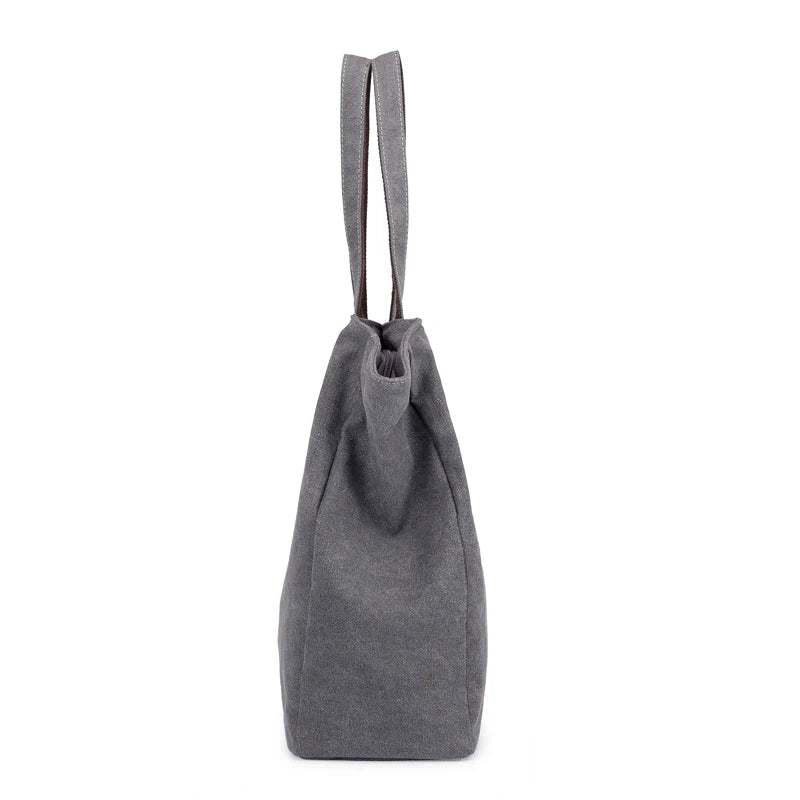 Vintage Canvas Tote Large Capacity Shoulder Bag for Women
