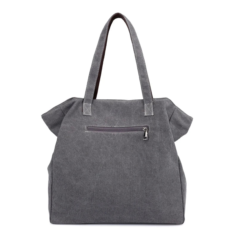 Vintage Canvas Tote Large Capacity Shoulder Bag for Women