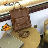 Vintage Women Handbag Large Capacity PU Leather Shoulder Bag