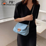 Vintage Denim Chain Crossbody Bag Casual All-match Street Messenger Handbag
