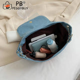 Vintage Denim Chain Crossbody Bag Casual All-match Street Messenger Handbag