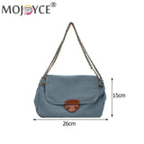 Vintage Denim Chain Shoulder Crossbody Bag Casual Street Travel Handbags