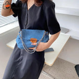 Vintage Denim Chain Crossbody Bag Casual All-match Street Messenger Handbag