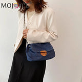Vintage Denim Chain Shoulder Crossbody Bag Casual Street Travel Handbags