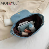 Vintage Denim Chain Shoulder Crossbody Bag Casual Street Travel Handbags