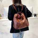 Vintage Women Leather Handbag Crossbody Shoulder Bag Tote Retro Solid Messenger