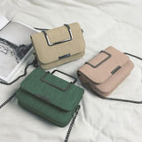 Vintage Leather Messenger Bag Small Flap Solid Shoulder Crossbody