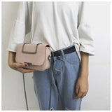 Vintage Leather Messenger Bag Small Flap Solid Shoulder Crossbody