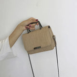 Vintage Leather Messenger Bag Small Flap Solid Shoulder Crossbody