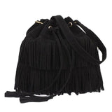 Vintage Women Messenger Bag with Tassels Faux Suede Handbag