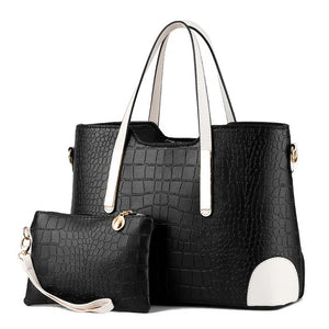 Vintage Crocodile Pattern Women Messenger Bag Shoulder Handbag Wallet