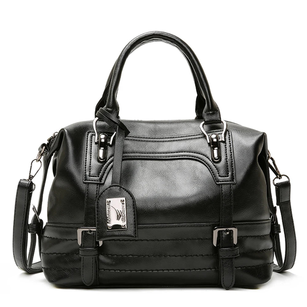 Vintage Women PU Leather Crossbody Bag Top-handle Handbags