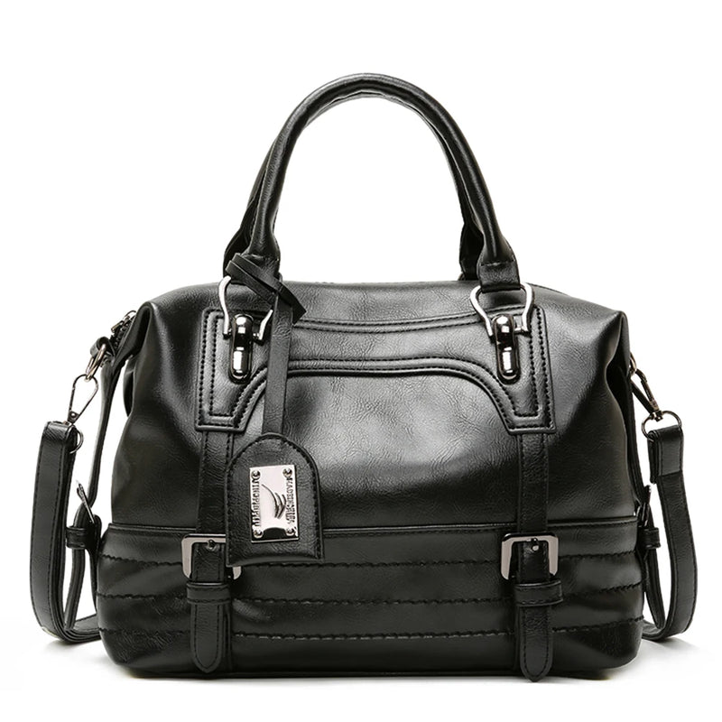 Vintage Women PU Leather Crossbody Bag Top-handle Handbags