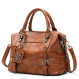 Vintage Women PU Leather Crossbody Bag Top-handle Handbags